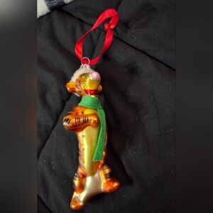 Tigger With A Scarf Glass Tree Ornament
